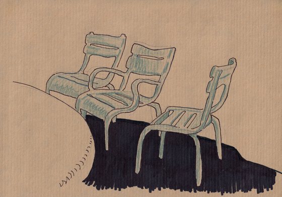 Quinn Lewis, Chairs Under Shade No. 1, 2026